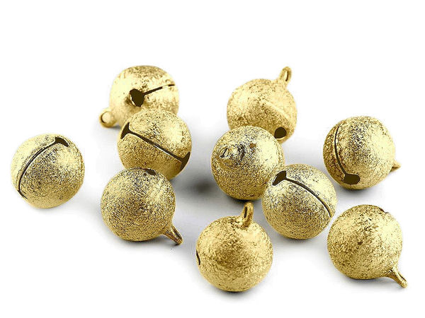Premium Glitter Metal Jingle Bells (20mm) - Decorative Craft Charm Pendants
