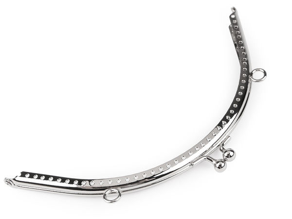 Sew-On Metal Purse Frame with Clasp and Chain Loops (18.5 x 14 cm) for DIY Handbag & Purse Making
