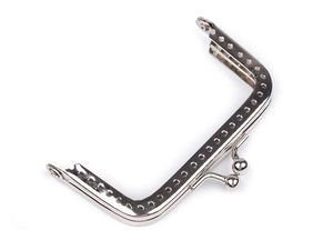Premium Metal Sew-In Kiss Clasp Wallet Frame (7.5x8 cm) - Nickel Finish