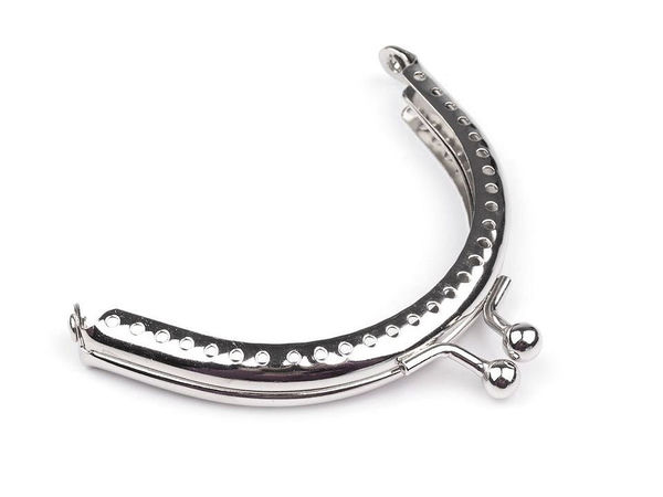 Premium Nickel Sew-In Metal Purse Frame (8x9 cm) - Classic Clasp Wallet Frame for Handbag Making