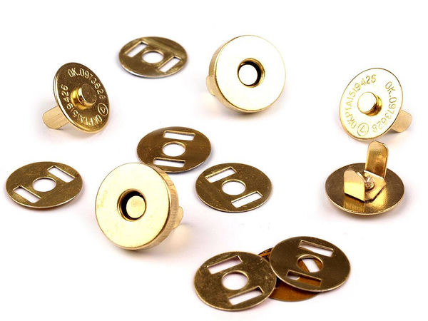 Premium 15mm Gold Magnetic Snap Closures for Bags, Purses, and Handbags