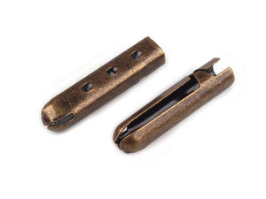 Metal Crimp Cord End Caps 3.3mm - Round Fold-Over Cord Ends for Hoodies, Jackets, and Crafting
