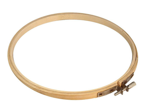Premium Bamboo Embroidery Hoop (18 cm) with Adjustable Tension Screw for Needlework, Cross Stitch & Framing