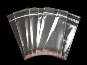 Clear Self-Adhesive Packaging Bags with Hang Hole | 10 x 13.5 cm Retail Display Bags