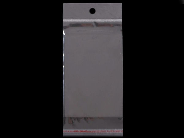 Clear Self-Adhesive Resealable Packaging Bags with Hang Hole, 10x22 cm