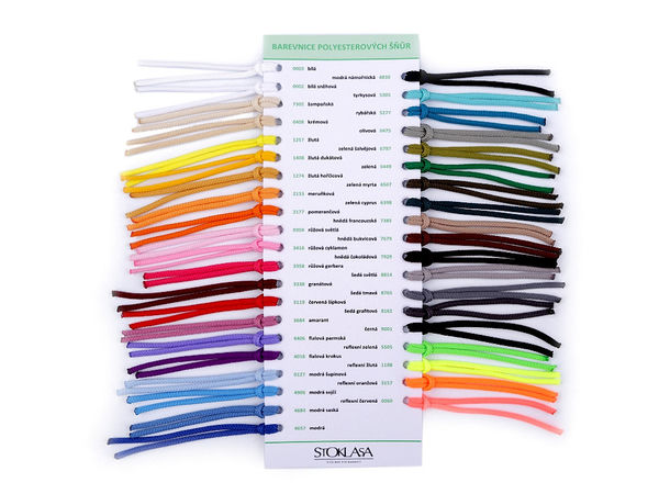 Premium Polyester Cord (PES) Color Sample Card for 2mm and 4mm Cords