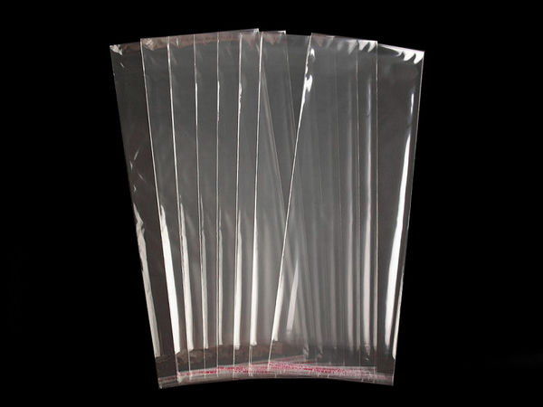 Clear Self-Adhesive Plastic Packaging Bags (13 x 33 cm) - Premium Transparent Self-Sealing Flap Pouches