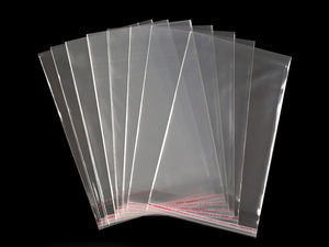 Premium Clear Plastic Self-Adhesive Seal Bags (13x20 cm) - Glossy Resealable Packaging