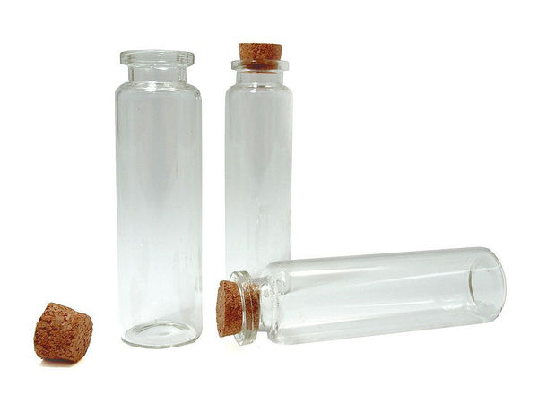 Clear Glass Vials with Cork Stoppers (22x75mm, 18ml) - Premium Mini Storage Jars for Crafts, Beads, and DIY Projects