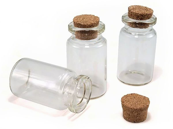 Premium Mini Glass Vials with Cork Stoppers - 20x40mm Clear Storage Jars for Crafts and Beads (8ml)