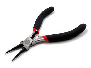 Professional 125mm Round Nose Jewelry Pliers - Precision Wire Wrapping & Loop Making Tool with Ergonomic Non-Slip Grip, Black
