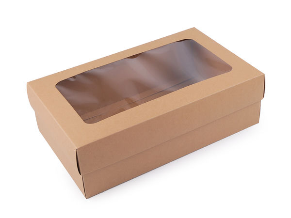 Kraft Paper Gift Box with Transparent Window - Foldable Presentation Packaging (Natural Brown)
