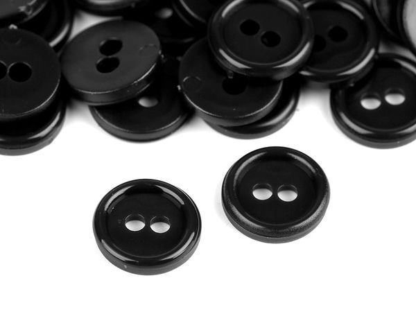 Premium Plastic 2-Hole Shirt Buttons - Size 18L (11.5mm) - Classic Sewing Fasteners