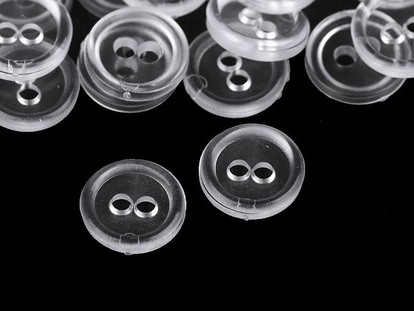 Premium Plastic 2-Hole Shirt Buttons - Size 18L (11.5mm) - Classic Sewing Fasteners