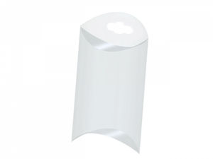 Clear Pillow Packaging Box with Euro Hang Tab (5.5 x 7 cm) - Premium Transparent Plastic Retail Box for Jewelry, Crafts, and Small Items