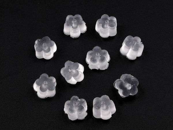 Premium Transparent Silicone Flower Earring Backs & Stoppers (3x5mm) - Secure Safety Backings for Studs, Hoops, and French Hooks