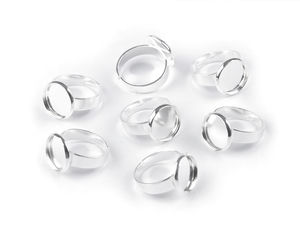 DIY Bezel Ring Base for Resin & Jewelry Making – Universal Fit, 12mm Round Setting (Silver Light)