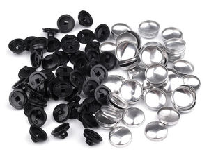 Premium Self-Cover Buttons - Size 20 (12.7mm) - Metal & Plastic Two-Part Blank Buttons for Sewing and Crafting