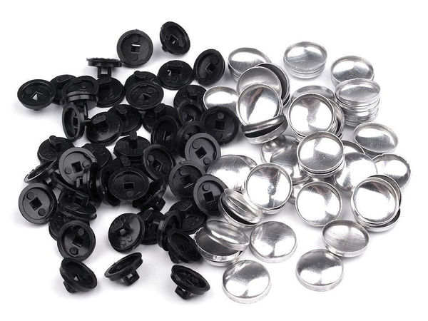 Premium Self-Cover Buttons - Size 20 (12.7mm) - Metal & Plastic Two-Part Blank Buttons for Sewing and Crafting