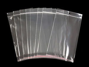 Premium Self-Adhesive Transparent Display Bags with Hang Hole, 17x25.5cm - Clear Plastic Resealable Packaging for Retail & Crafts