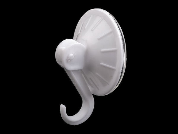 Premium White Plastic Suction Cup Hook (5.5 cm) – Removable Hanging Hook for Glass, Tiles & Smooth Surfaces