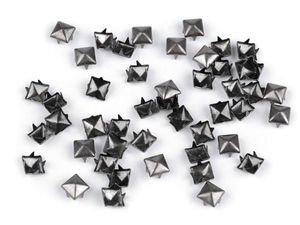 Metal Pyramid Studs and Spikes for Clothing, Shoes, and Accessories - 7x7mm, 50-Pack
