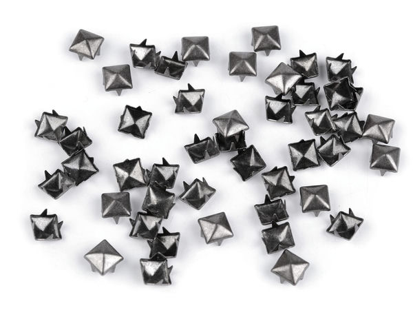 Metal Pyramid Studs and Spikes for Clothing, Shoes, and Accessories - 7x7mm, 50-Pack
