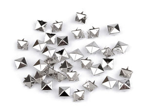 Premium Metal Pyramid Studs for Clothing, Shoes, and Accessories - 12x12mm Square Spikes (50-Piece Pack)