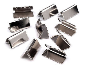 Metal Crimp End Caps for Flat Cords & Straps - 20 mm Width