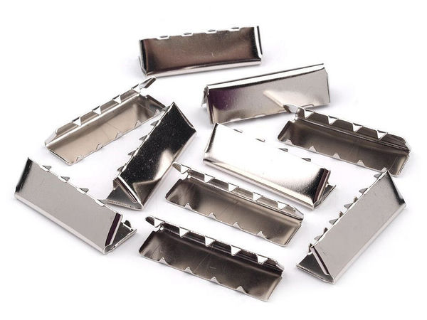 Premium Nickel Metal Crimp End Cap for Flat Cords and Straps (30mm)