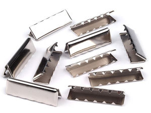 Premium Metal Crimp End Tips for Flat Webbing and Cords, 40mm Strap End Caps