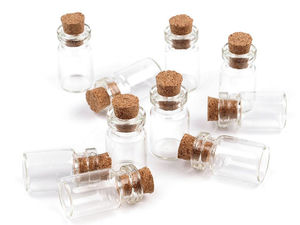 Mini Glass Vials with Cork Stoppers (1.5ml, 13x25mm) - Tiny Wishing Bottles & Jewelry Pendants for DIY Crafts, Keepsakes & Sand Art