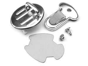 Premium Nickel Purse & Bag Tuck Lock Fastener Set (25x33 mm) with Rivets