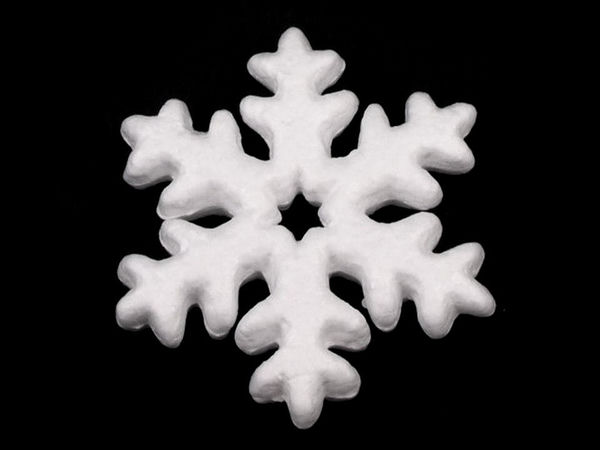 DIY Polystyrene Snowflake Shapes with Star Cutout for Christmas Crafts, 10cm (5-Pack)