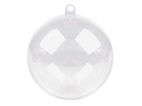 Clear Acrylic Fillable Ball Ornament (8.5 cm) - Snap-Open Hanging Bauble for DIY Crafts and Festive Decor