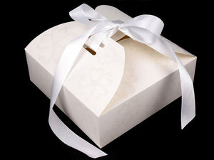 Elegant Floral Favor Boxes with Satin Ribbon and Glitter Accents - Easy-Assemble Wedding & Party Gift Boxes