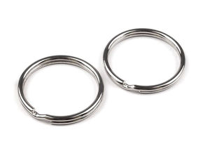 Premium 28mm Nickel Split Key Rings - Round Metal Double-Loop Rings for Keychain Crafts, Bags, and Accessories