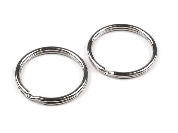 Premium 28mm Nickel Split Key Rings - Round Metal Double-Loop Rings for Keychain Crafts, Bags, and Accessories