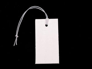 Premium Paper Jewelry Price Tags (18x36 mm) with Elastic Hanging String