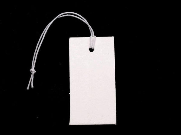 Premium Paper Jewelry Price Tags (18x36 mm) with Elastic Hanging String