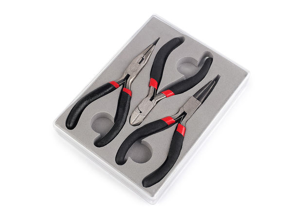 Professional 3-Piece Jewelry Making Pliers Set with Transparent Storage Case