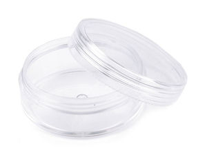 Transparent Plastic Storage Jar with Screw Lid (5x2 cm) - Multi-Purpose Craft and Nail Art Organizer