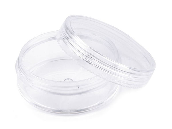 Transparent Plastic Storage Jar with Screw Lid (5x2 cm) - Multi-Purpose Craft and Nail Art Organizer