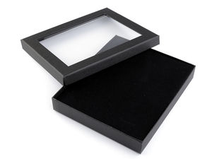 Premium Padded Jewellery Gift Box with Transparent Display Lid (16x19 cm) - Elegant Presentation Box for Necklace, Bracelet, and Earring Sets