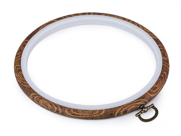Premium Flexi Embroidery Hoop and Display Frame - Ø16 cm (Brown)