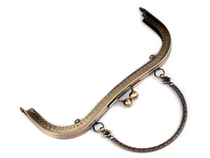 Vintage Brass Sew-In Metal Purse Frame with Handle
