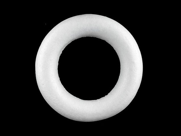 Premium DIY Styrofoam Wreath Ring (19cm) - High-Density White Polystyrene Base for Floral Arrangements, Seasonal Wreaths, and Craft Projects