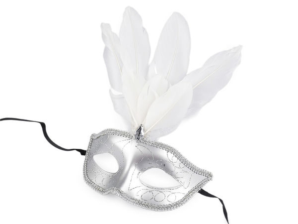 Premium Feathered Masquerade Eye Mask - Elegant Sparkling Costume Mask for Festivals, Carnivals, and Balls