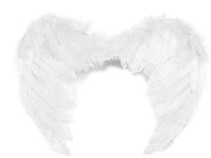 Premium White Feather Angel Wings (35 x 45 cm) – Elegant Costume Accessory with Elastic Straps for Cosplay, Parties, and Photography