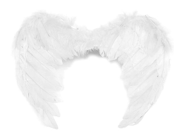 Premium White Feather Angel Wings (35 x 45 cm) – Elegant Costume Accessory with Elastic Straps for Cosplay, Parties, and Photography